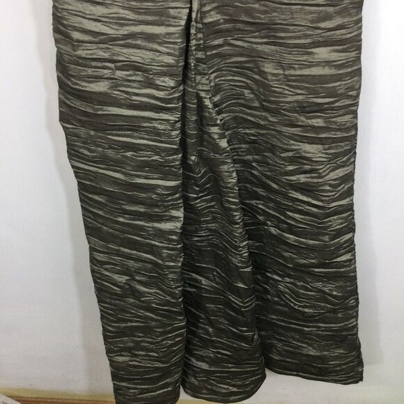 Alex Evenings Pewter Crinkle Fitted Floral Embroidered Dress Gown Size 8 - Picture 10 of 12